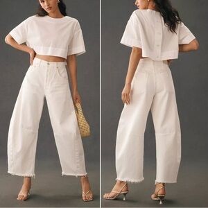 new Citizens of Humanity horseshoe barrel wide leg jeans in jicama white